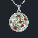 Red Rose Wedding Sterling Silver Necklace<br><div class="desc">This gorgeous red rose wedding design is beautiful and elegant on a white or black background.  Perfect for a valentine's day,  winter or fall wedding this rich and warm bright red.</div>