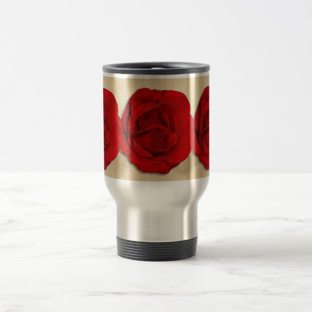 Red rose wedding trio | Personalized Travel Mug (Center)