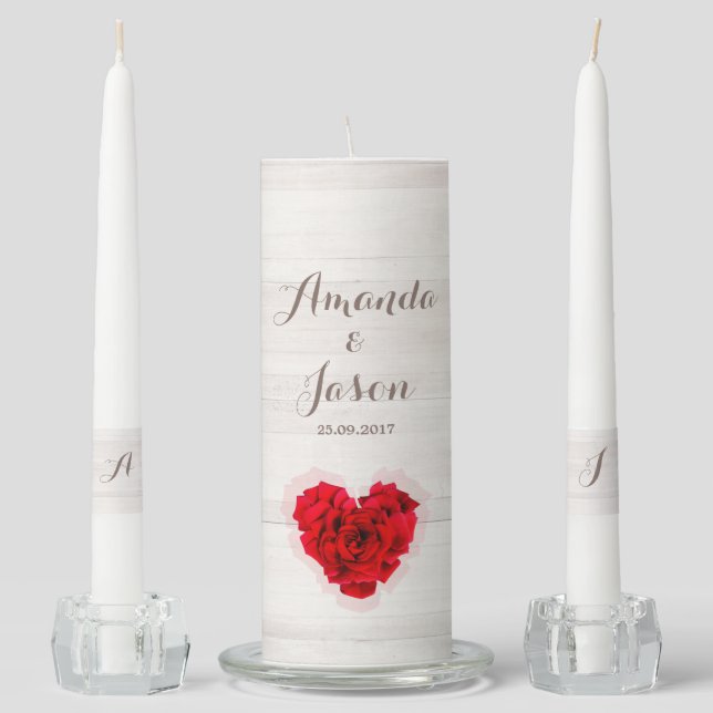 Red rose wedding unity candle set hhn01 (Front)
