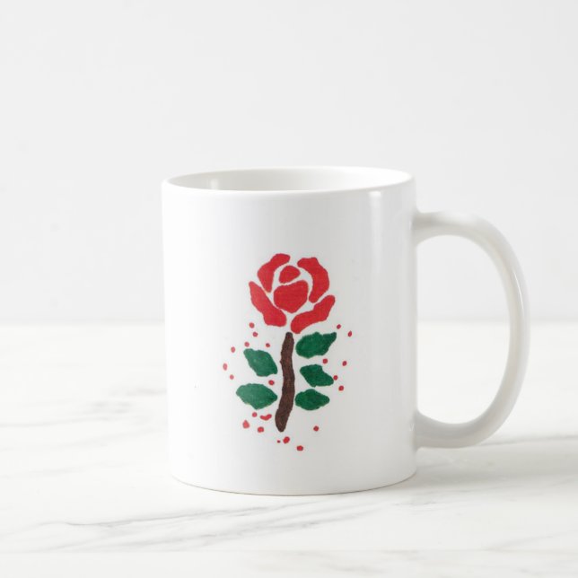 RED ROSE WHITE 11 OZ MUG (Right)