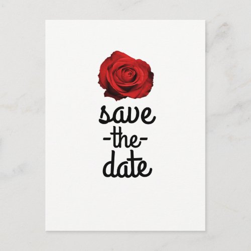 Red Rose White Any Color Glam Save the Date Announcement Postcard