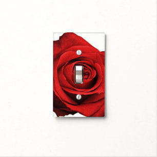 Red Rose White (Any Color) Rustic Glam Custom Light Switch Cover
