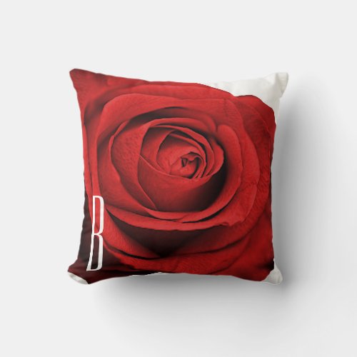Red Rose White Any Color Rustic Glam Custom Throw Pillow
