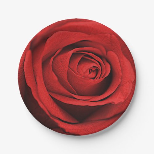 Red Rose White Any Color Rustic Glam Wedding Paper Plates