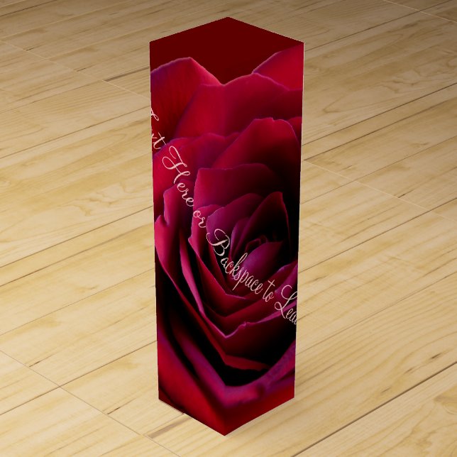 Red Rose Wine Box Personalized Romantic Rose Box (Front)