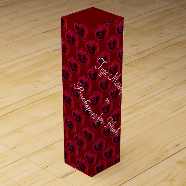 Red Rose Wine Box Personalized Romantic Rose Box (Front)