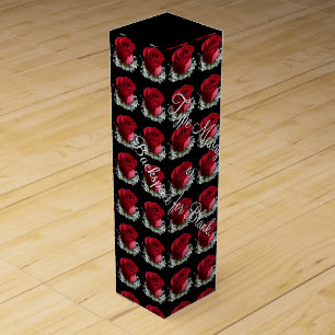 Red Rose Wine Box Personalized Romantic Rose Box