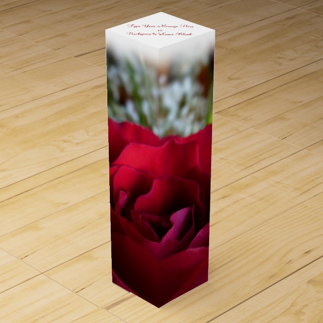 Red Rose Wine Box Personalized Romantic Rose Box (Front)