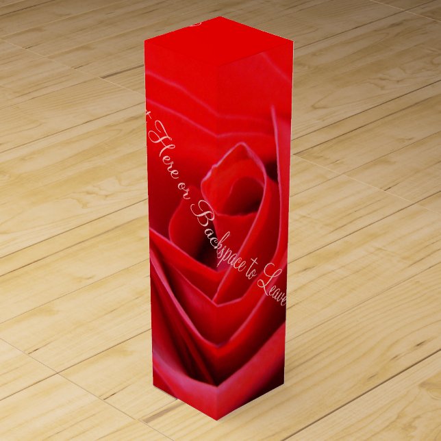 Red Rose Wine Box Personalized Romantic Rose Box (Front)