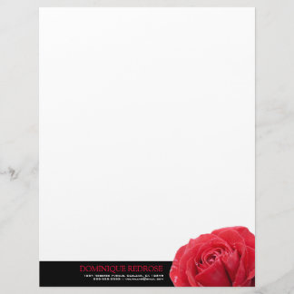 Red Rose with Black Accent Letterhead