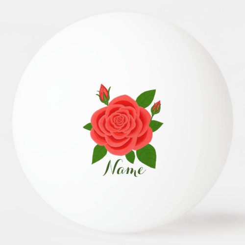 Red Rose With Buds  Text Ping Balls