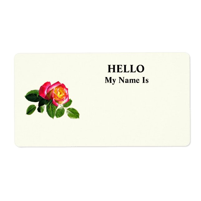 Red Rose With Golden Yellow Center Label (Front)