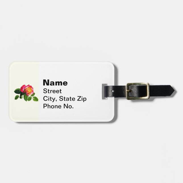 Red Rose With Golden Yellow Center Luggage Tag (Front Horizontal)