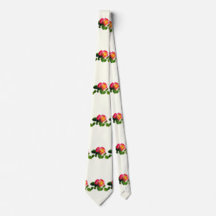 Red Rose With Golden Yellow Center Neck Tie