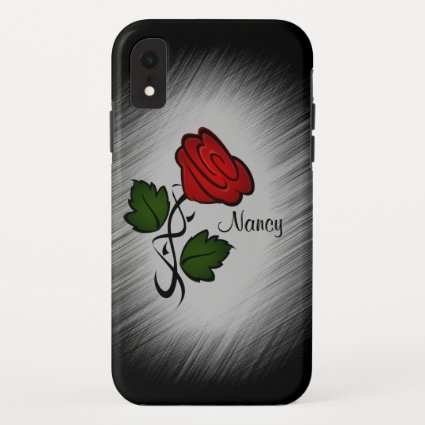 Red Rose with Name Case-Mate iPhone Case