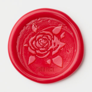 Red Rose With Text Red Wax Seal Sticker