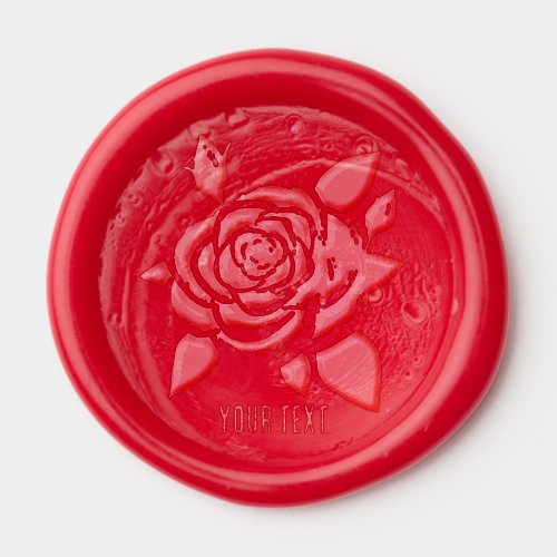 Red Rose With Text Red Wax Seal Sticker