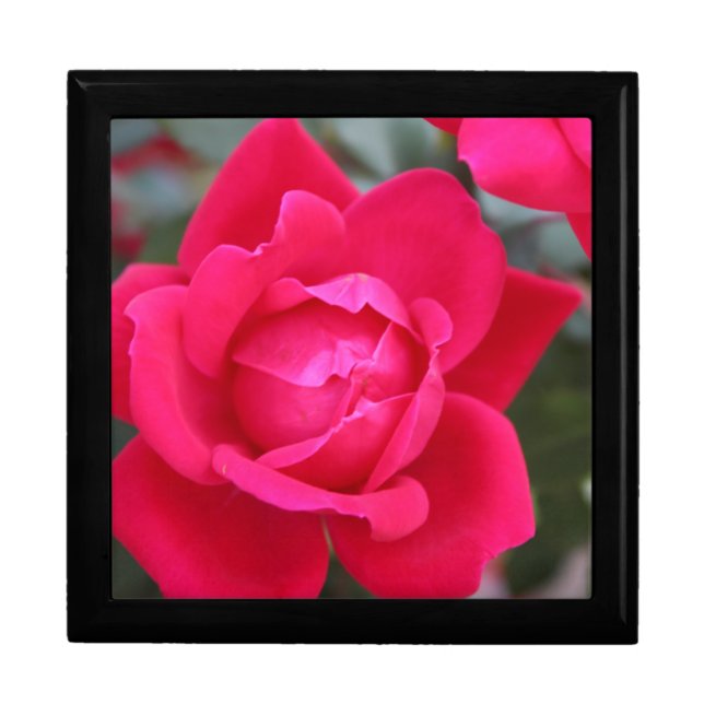 RED ROSE Wooden Jewelry Keepsake Box (Front)