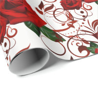 Red Rose Wrapping Paper, Zazzle