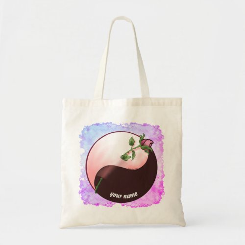 Red Rose yin yang   tote bag