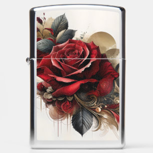 Red Rose Zippo Lighter