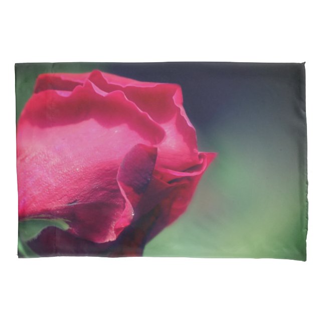 Red Rosebud Bending   Pillow Case (Front)