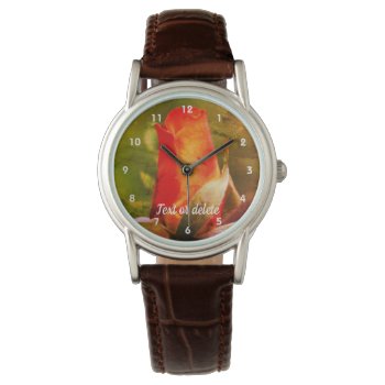 Red Rosebud Close Up Abstract Personalized  Watch by SmilinEyesTreasures at Zazzle