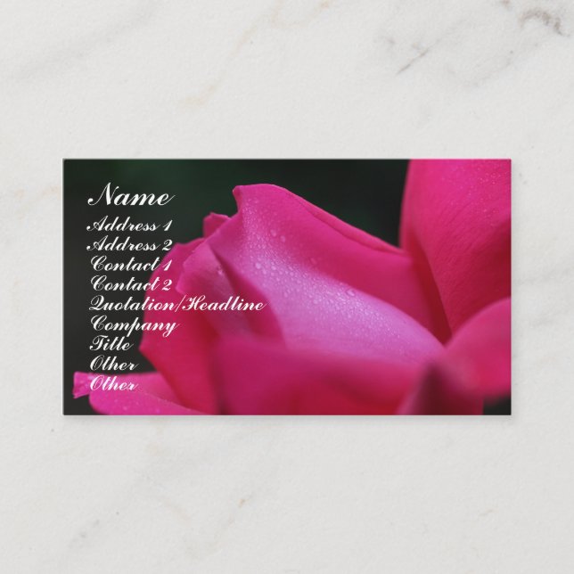 Red Rosebud Close Up Flower Business Card (Front)