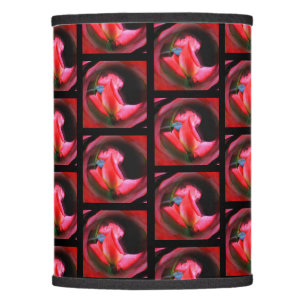 Red Rosebud Energy Floral Abstract Art Lamp Shade