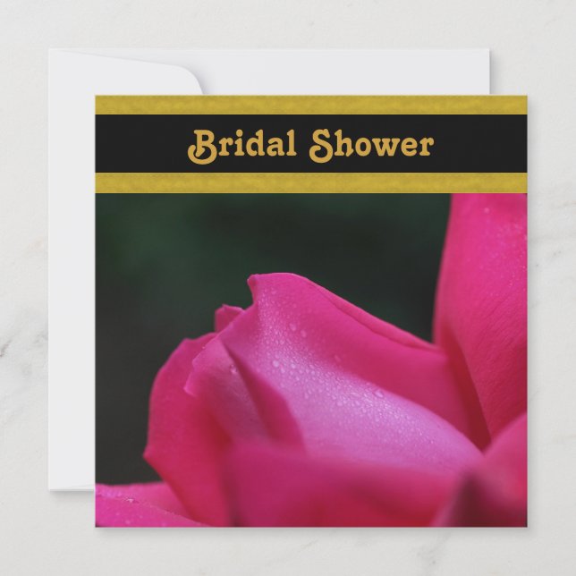 Red Rosebud Flower Bridal Shower  Invitation (Front)