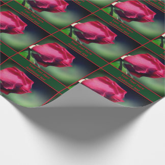 Red Rosebud Flower Nature Personalized Wrapping Paper