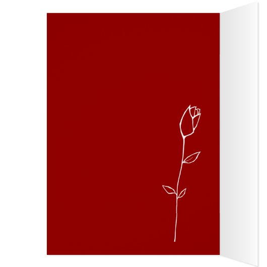 Red Rosebud Love Card (Inside (Left))