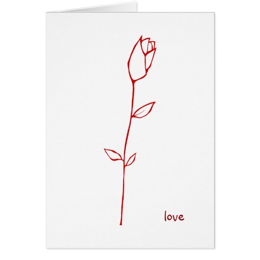 Red Rosebud Love Card (Front)