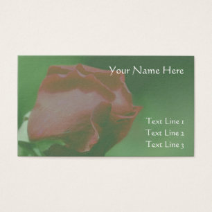 Red Rosebud Up Close Flower Business Card