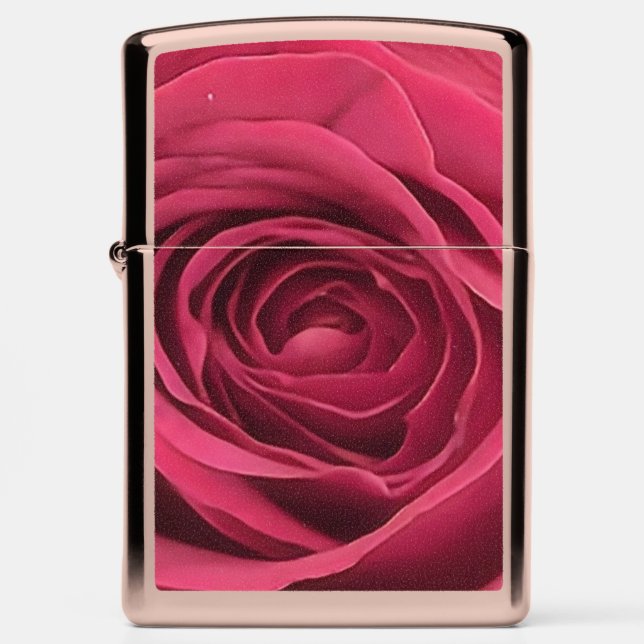 Red Rosebud Zippo Lighter (Front)