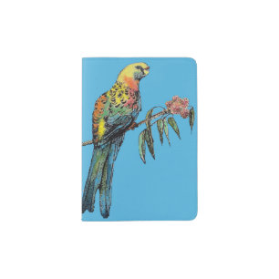 Red Rosella Australian Bird Birds Teal Blue Passport Holder