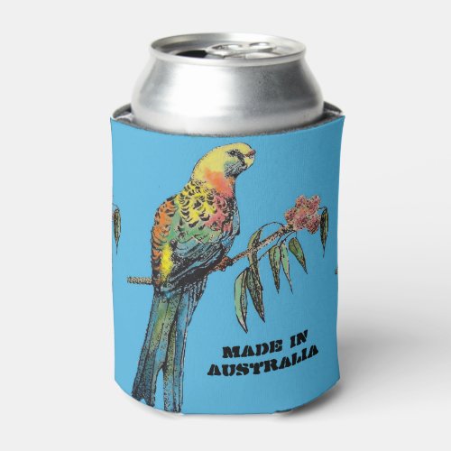 Red Rosella Parrot Bird Watercolor Dad Birthday Ca Can Cooler