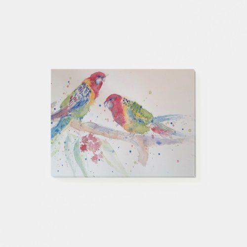 Red Rosella Parrot Watercolour Painting Post_it Notes