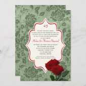 Red Roses 25th Wedding Anniversary Invitation (Front/Back)