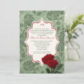 Red Roses 25th Wedding Anniversary Invitation (Standing Front)