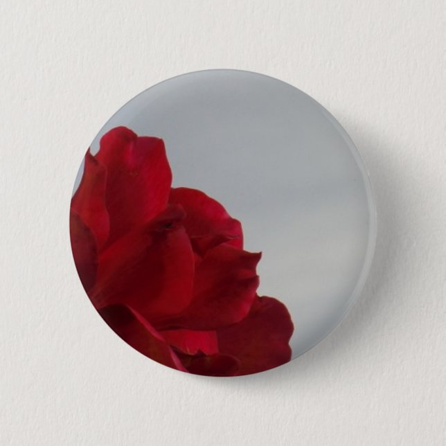 Red Roses Against a Bright Blue Sky Button (Front)
