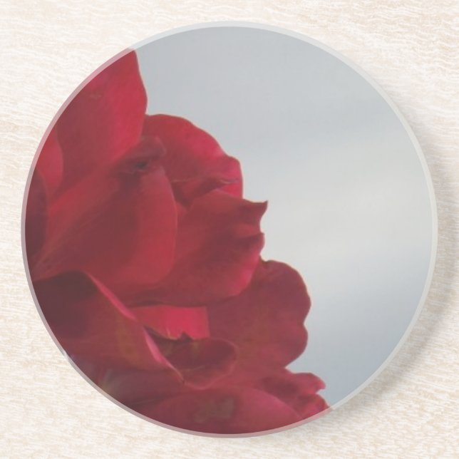 Red Roses Against a Bright Blue Sky Drink Coaster (Front)