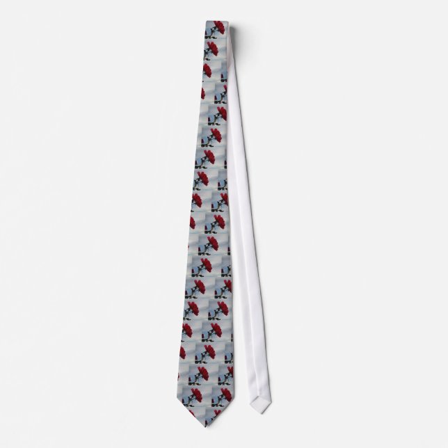 Red Roses Against a Bright Blue Sky Neck Tie (Front)