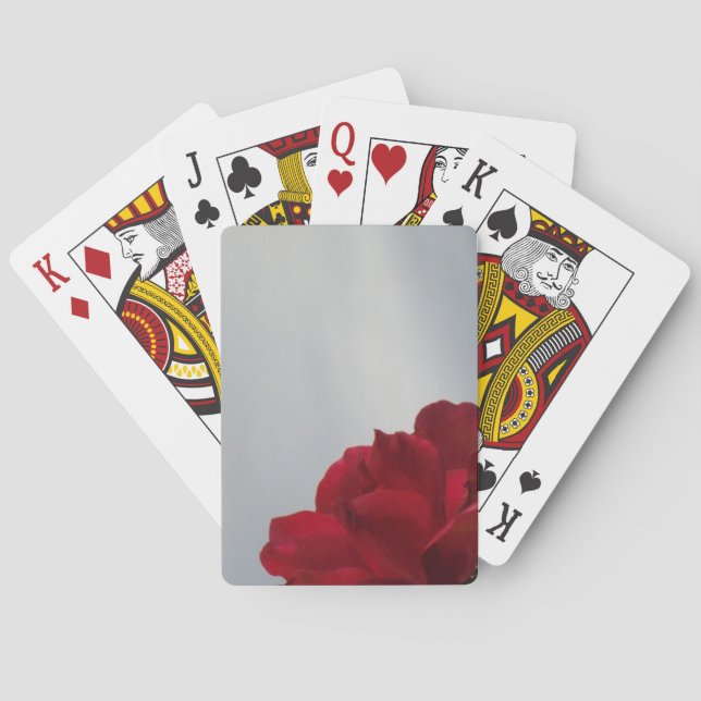 Red Roses Against a Bright Blue Sky Poker Cards (Back)