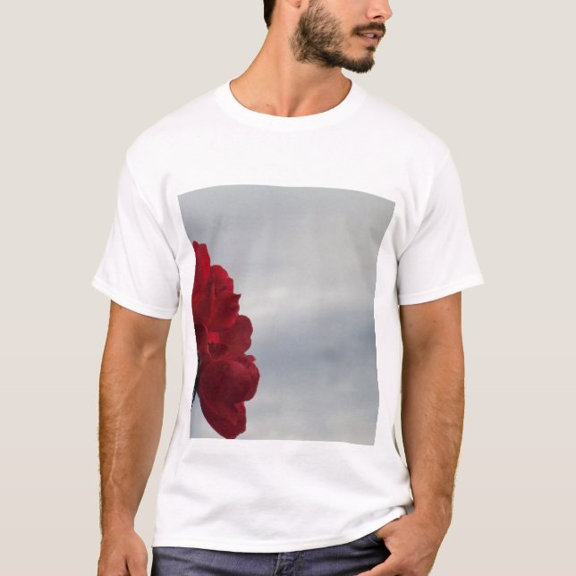 Red Roses Against a Bright Blue Sky T-Shirt (Front)