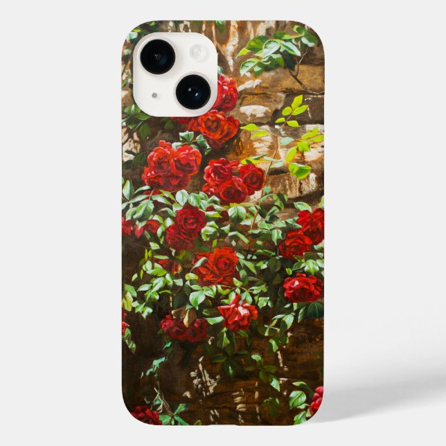 Red Roses Against a Stone Wall Case-Mate iPhone Case (Back)