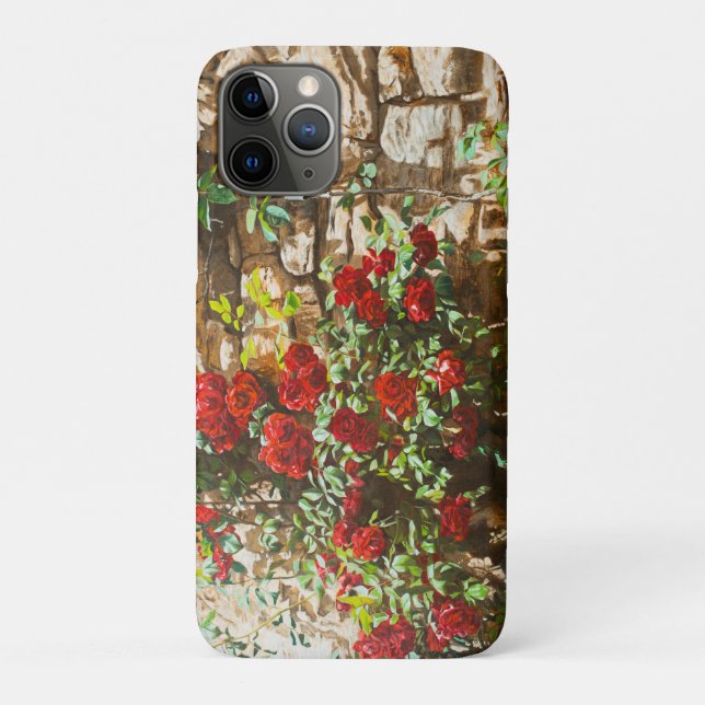 Red Roses Against a Stone Wall Case-Mate iPhone Case (Back)