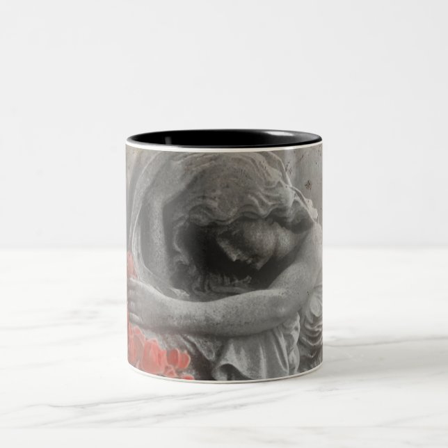 Red Roses And Angel Two-Tone Coffee Mug (Center)