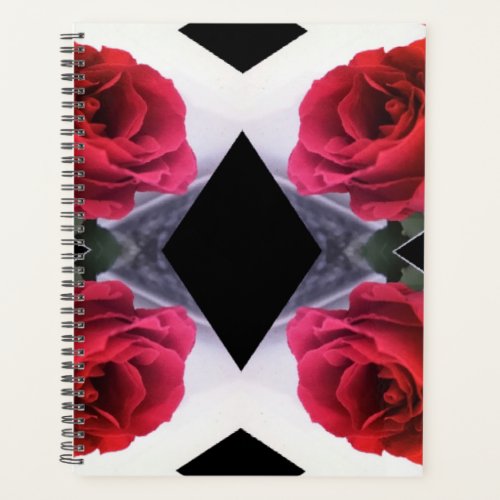 Red  Roses and  Black Diamonds  Geometric  Pattern Planner
