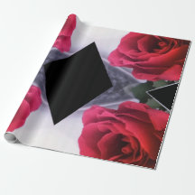 Red Roses and Black Diamonds Geometric Pattern